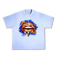 Grape Ice leopard american flag lips Urban Heavy Tee - Zillion Design Studio
