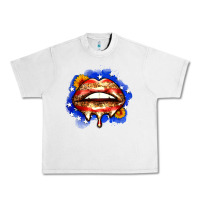 Lunar Rock leopard american flag lips Urban Heavy Tee - Zillion Design Studio