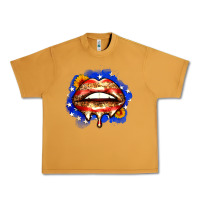 Peanut Butter leopard american flag lips Urban Heavy Tee - Zillion Design Studio