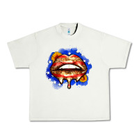 Pistachio leopard american flag lips Urban Heavy Tee - Zillion Design Studio