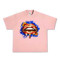 Salmon leopard american flag lips Urban Heavy Tee - Zillion Design Studio