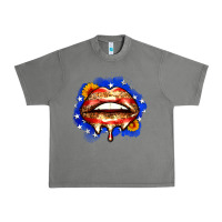 Tornado leopard american flag lips Urban Heavy Tee - Zillion Design Studio