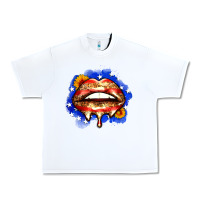 White leopard american flag lips Urban Heavy Tee - Zillion Design Studio