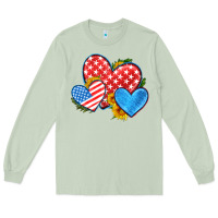 Matcha usa flag hearts with sunflower Long Sleeve Tee - HRA Design Shop