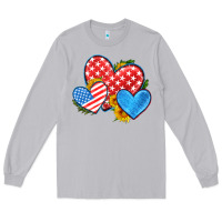 Moon Dust usa flag hearts with sunflower Long Sleeve Tee - HRA Design Shop