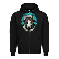 Black holstein indian headdress Zipper Hoodie - JahusDesignShop