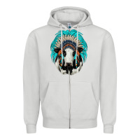 Holstein Indian Headdress Zipper Hoodie | Teevron