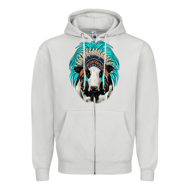 Holstein Indian Headdress Zipper Hoodie by JahusDesignShop | Teevron