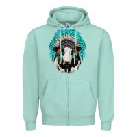 Seafoam holstein indian headdress Zipper Hoodie - JahusDesignShop