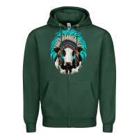 Sports Green holstein indian headdress Zipper Hoodie - JahusDesignShop