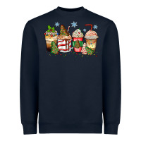 Navy christmas tree cake  coffee cups Heavyweight Sweatshirt - Zillion Design Studio