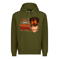 Army Green one thankful mama Premium Hoodie - MaliasSmallBusiness