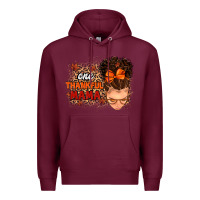 Burgundy one thankful mama Premium Hoodie - MaliasSmallBusiness