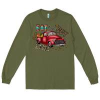 Army Green eat fresh buy local Long Sleeve Tee - CowhideDigitalArt