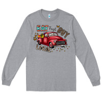 Heather Grey eat fresh buy local Long Sleeve Tee - CowhideDigitalArt