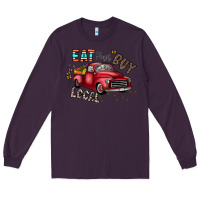 Plum eat fresh buy local Long Sleeve Tee - CowhideDigitalArt