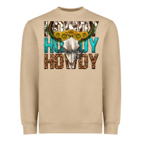Howdy Howdy Howdy Western Bull Skull Heavyweight Sweatshirt | Teevron