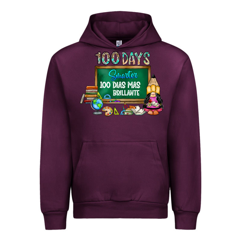 100 Days Smarter 100 Dias Mas Brillante Urban Hoodie by SublimationCraftShop | Teevron