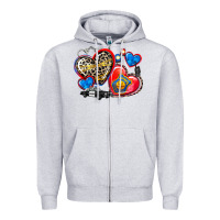 Heather Grey western leopard  police hearts Zipper Hoodie - AdoDesignShop