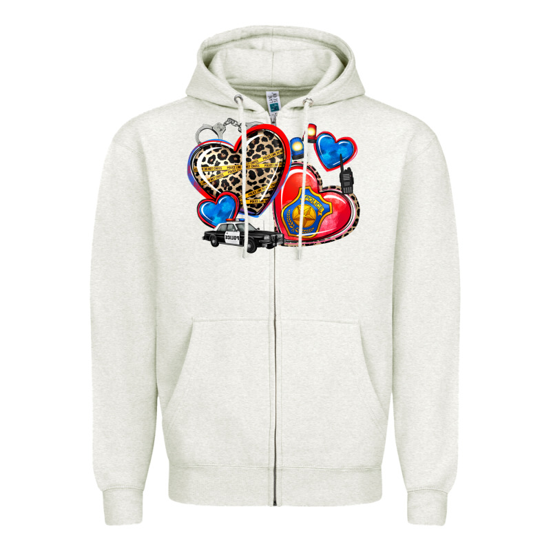 Western Leopard  Police Hearts Zipper Hoodie by AdoDesignShop | Teevron