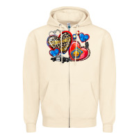 Sandshell western leopard  police hearts Zipper Hoodie - AdoDesignShop