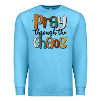 Ocean Blue pray throthe chaos Premium Sweatshirt - MaliasSmallBusiness