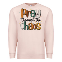 Pale Pink pray throthe chaos Premium Sweatshirt - MaliasSmallBusiness