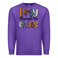 Purple pray throthe chaos Premium Sweatshirt - MaliasSmallBusiness