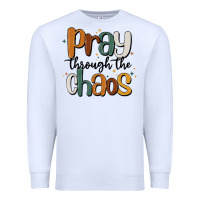 White pray throthe chaos Premium Sweatshirt - MaliasSmallBusiness