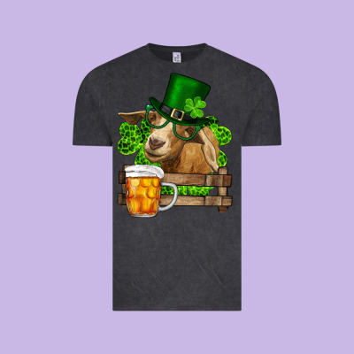 St. Patrick's Day Goat And Beer Vintage Tee Designed By Ranaportraitstore