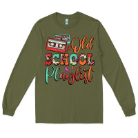 Army Green old school playlist cassette Long Sleeve Tee - FaDigitalArtStudio