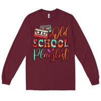 Burgundy old school playlist cassette Long Sleeve Tee - FaDigitalArtStudio