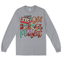 Heather Grey old school playlist cassette Long Sleeve Tee - FaDigitalArtStudio