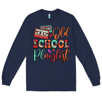 Navy old school playlist cassette Long Sleeve Tee - FaDigitalArtStudio