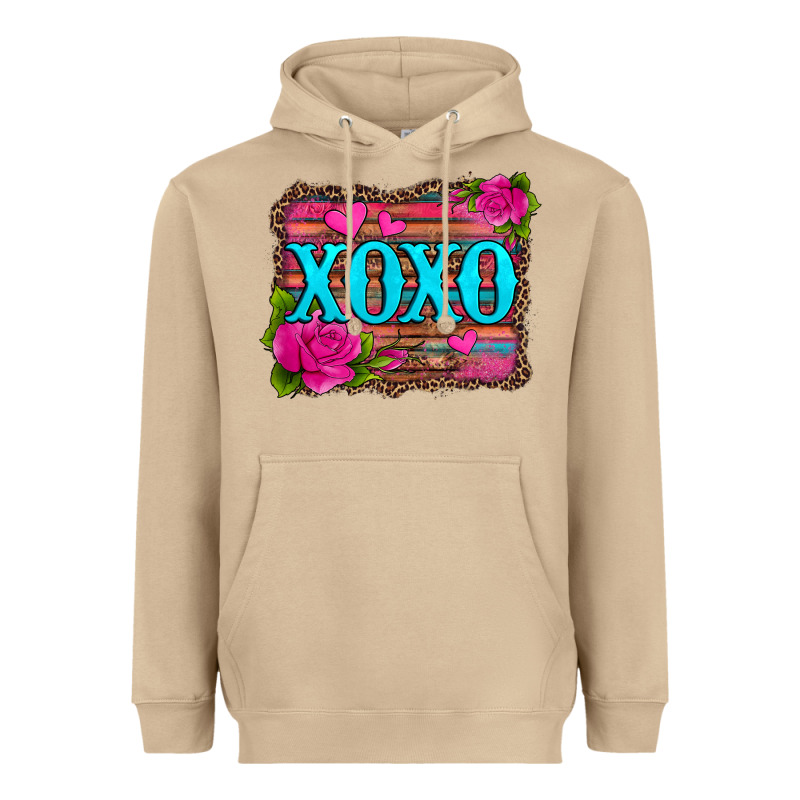 Xoxo Valentine's Day Pink Roses And Hearts Heavyweight Hoodie by Jasminsmagicworld | Teevron