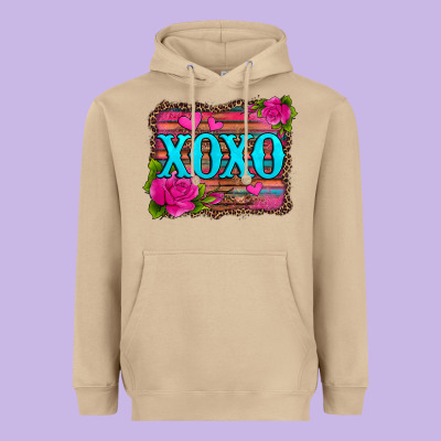 Xoxo Valentine's Day Pink Roses And Hearts Heavyweight Hoodie Designed By Jasminsmagicworld