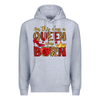 Heather Grey on this day a queen was born Premium Hoodie - MaliasSmallBusiness