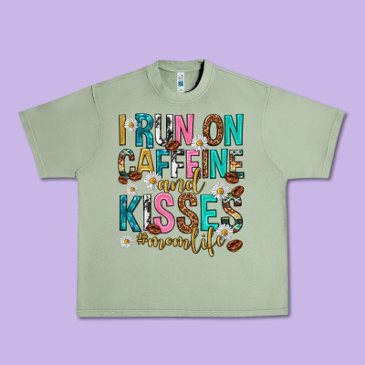 I Run On Caffeine And Kisses Mothers Day Urban Heavy Tee Designed By Texasbilliewilder