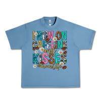 Pebble Blue i run on caffeine and kisses mothers day Urban Heavy Tee - texasbilliewilder