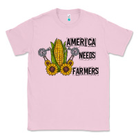 Bubblegum Pink america needs farmers Classic Tee - CowhideDigitalArt