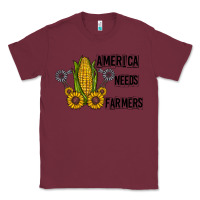 Burgundy america needs farmers Classic Tee - CowhideDigitalArt