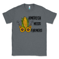 Charcoal Heather america needs farmers Classic Tee - CowhideDigitalArt
