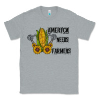Heather Grey america needs farmers Classic Tee - CowhideDigitalArt