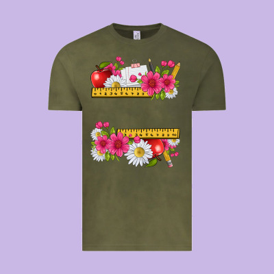 Floral Teacher Vintage Tee Designed By Texasbilliewilder