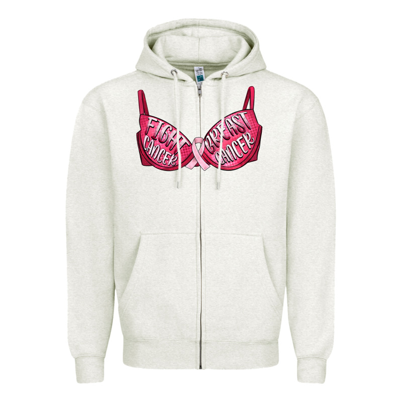 Fight Cancer Breast Cancer Bra Zipper Hoodie by Artiststas | Teevron