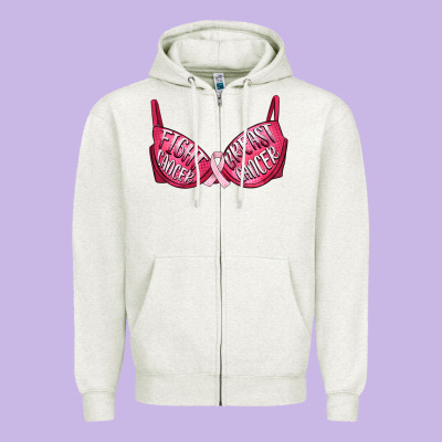 Fight Cancer Breast Cancer Bra Zipper Hoodie Designed By Artiststas