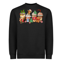 Black christmas gingerbread coffee cups Heavyweight Sweatshirt - Zillion Design Studio