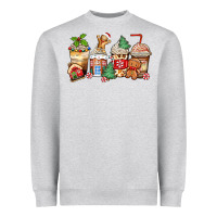 Heather Grey christmas gingerbread coffee cups Heavyweight Sweatshirt - Zillion Design Studio