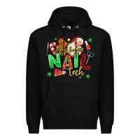 Black santas favorite nail tech Premium Hoodie - MaliasSmallBusiness