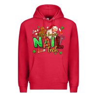 Cardinal santas favorite nail tech Premium Hoodie - MaliasSmallBusiness